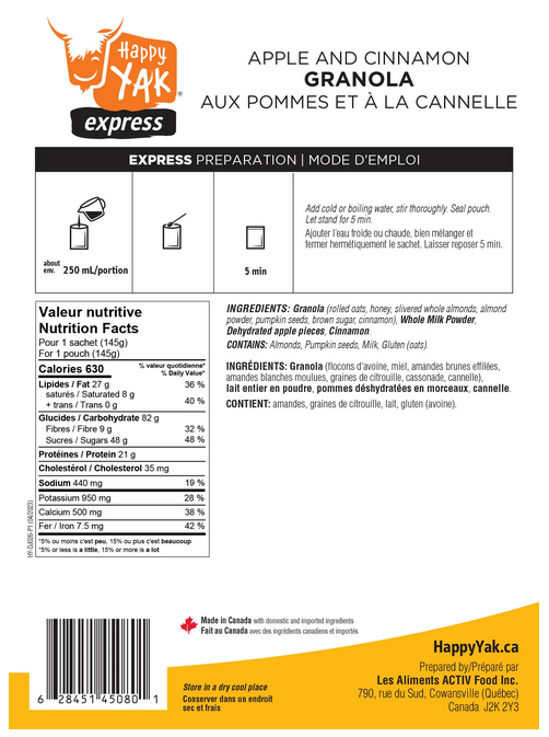 Granola aux pommes et à la cannelle